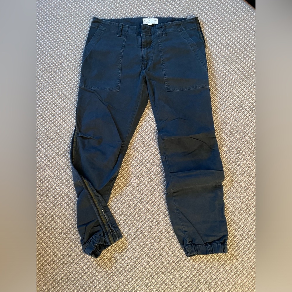 Nili Lotan Military Pant Navy with Side stripe